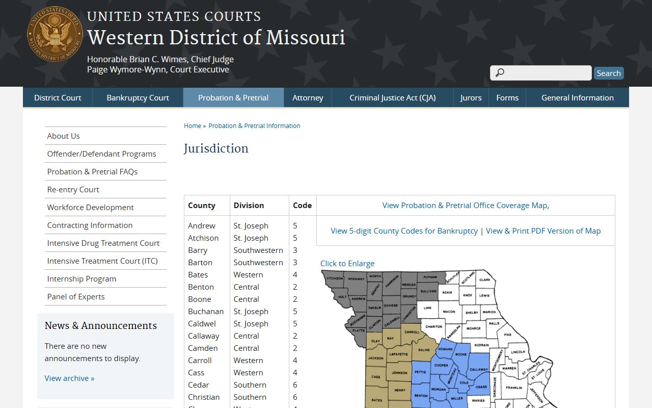 McDonald County Circuit Court federal Western District jurisdiction resource