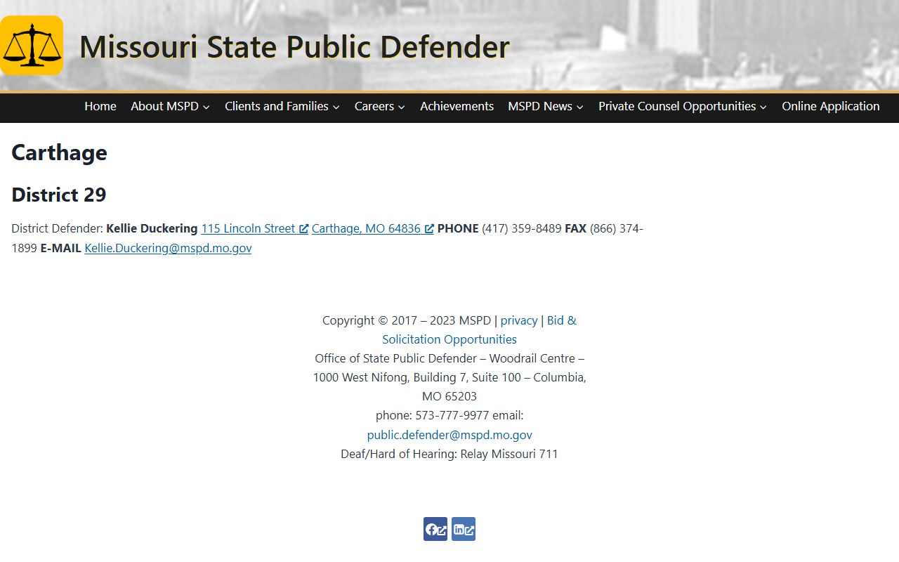 McDonald County court charges Public Defender District 29 Carthage