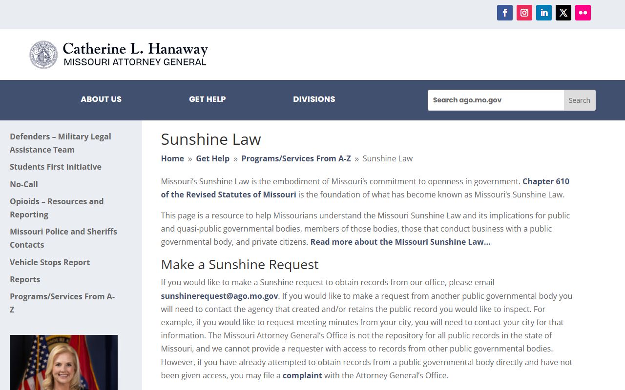 McDonald County court records Missouri Sunshine Law access