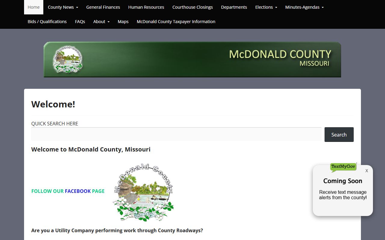 McDonald County court records official county homepage
